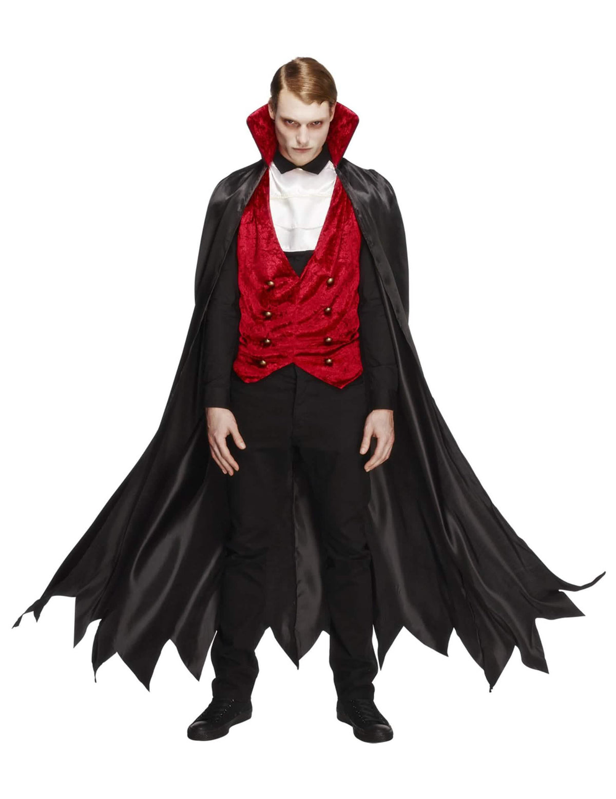 Vue d'ensemble du déguisement de vampire avec cape