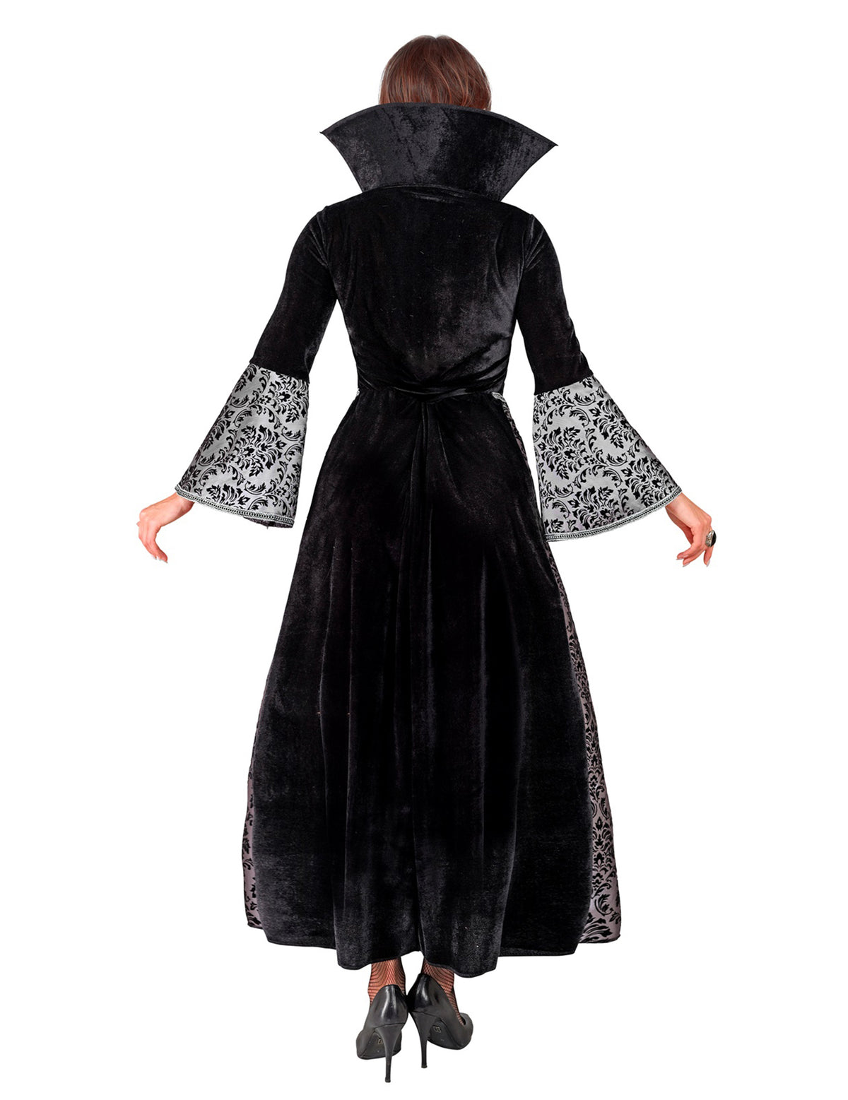 Vue de dos du déguisement vampire baroque pour femme