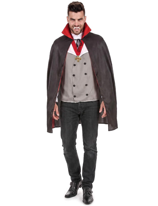 Disfarce vampiro cinzento homem Halloween