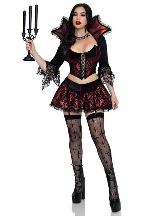 Disfarce de vampira sexy barroca para mulher