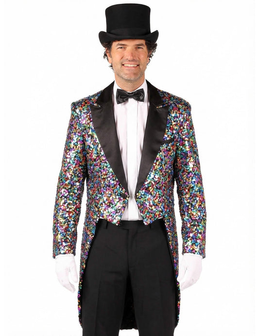 Casaco de Carnaval com lantejoulas coloridas para homem