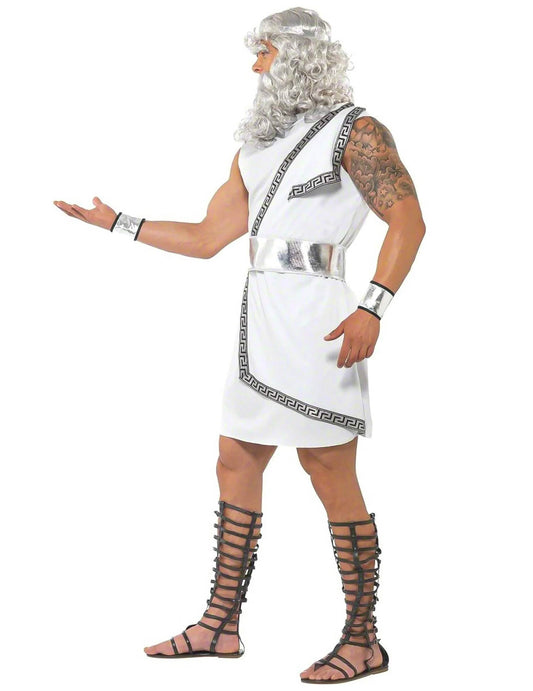 Vue de profil du déguisement de Zeus pour homme