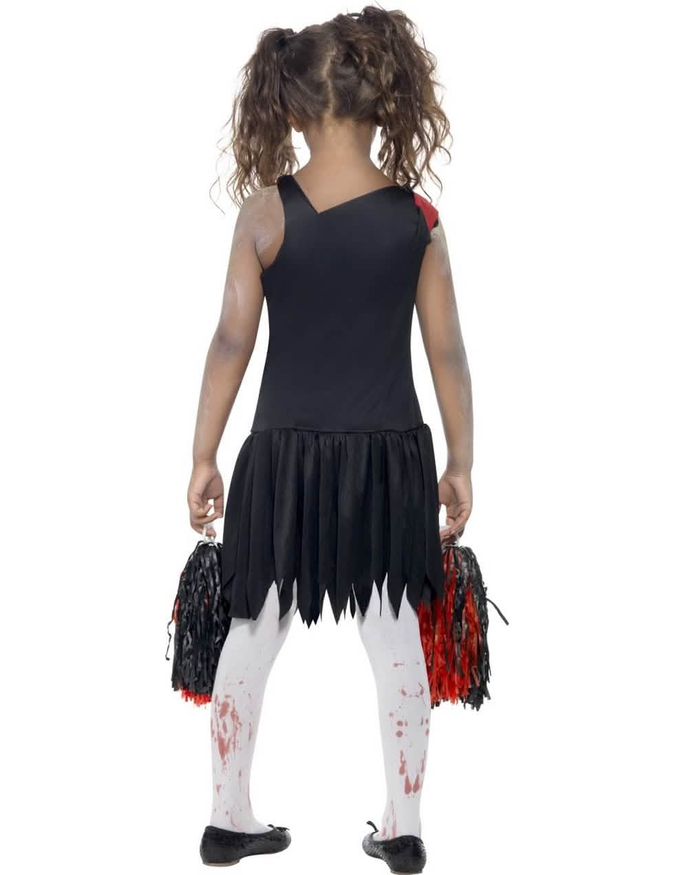 Vista traseira do disfarce de zombie pompom girl