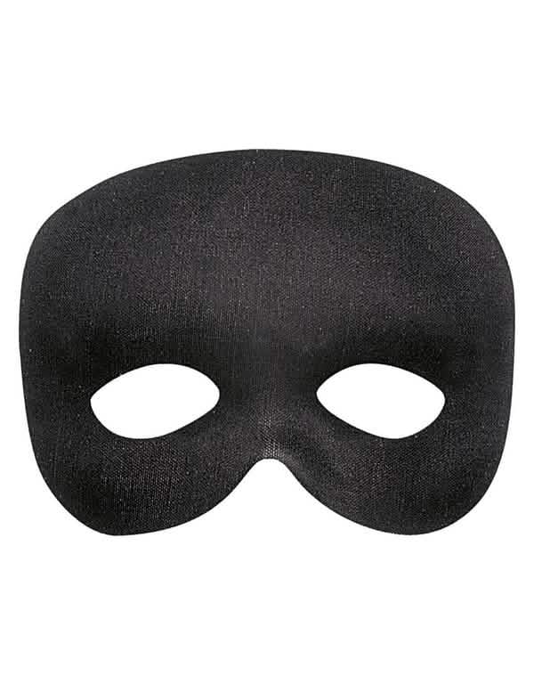 Demi-masque noir pour adulte noir