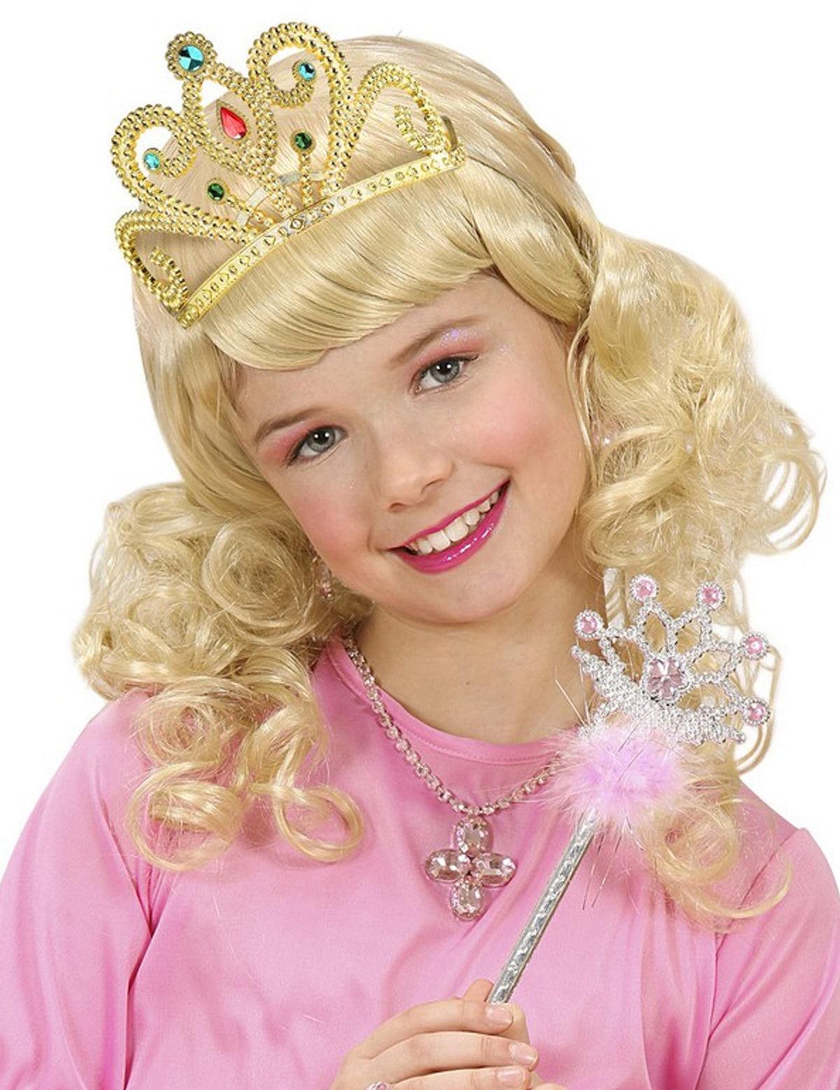 Vue portée du diadème de reine doré