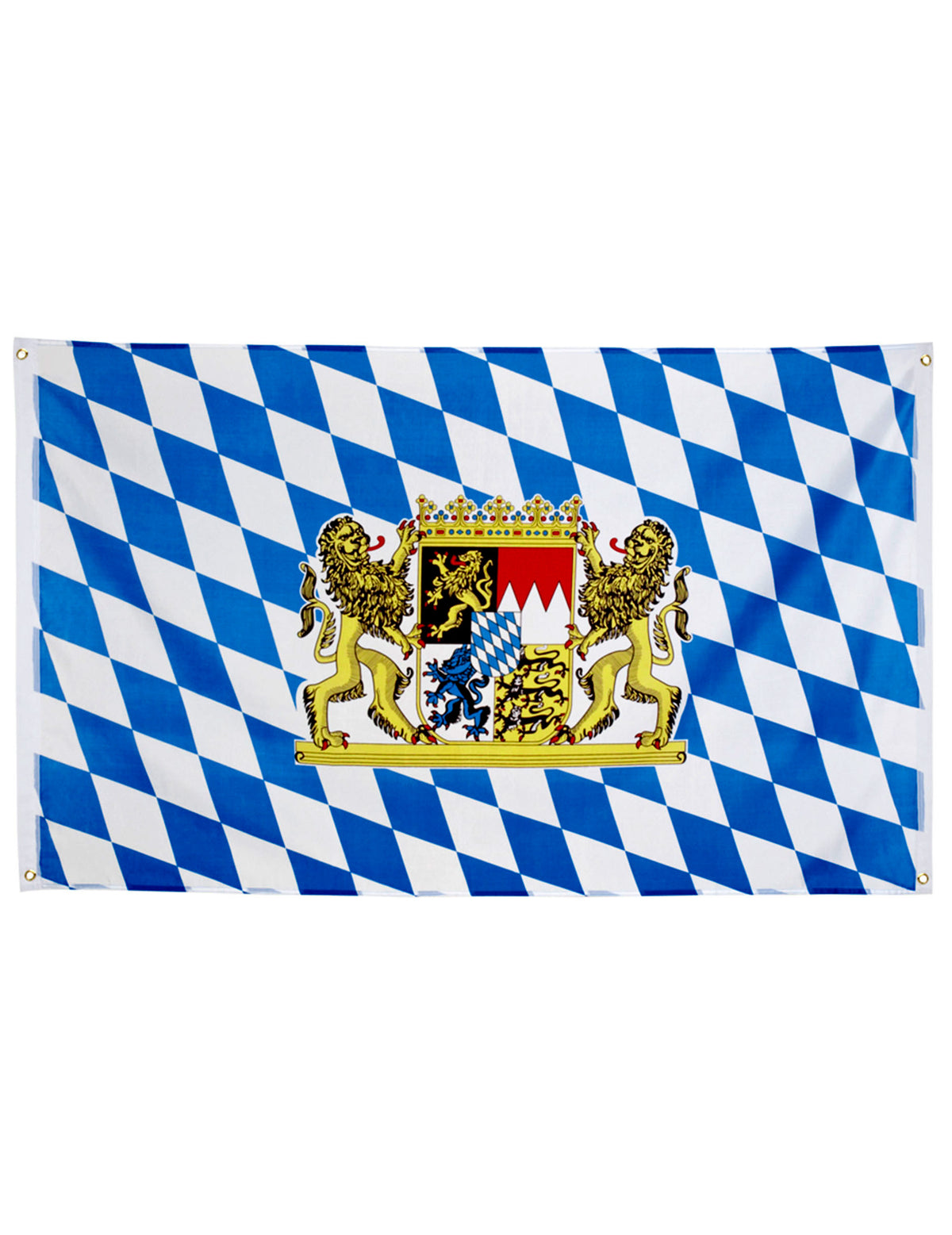 Bannière drapeau Bavarois pour décoration bleu et blanc avec blason