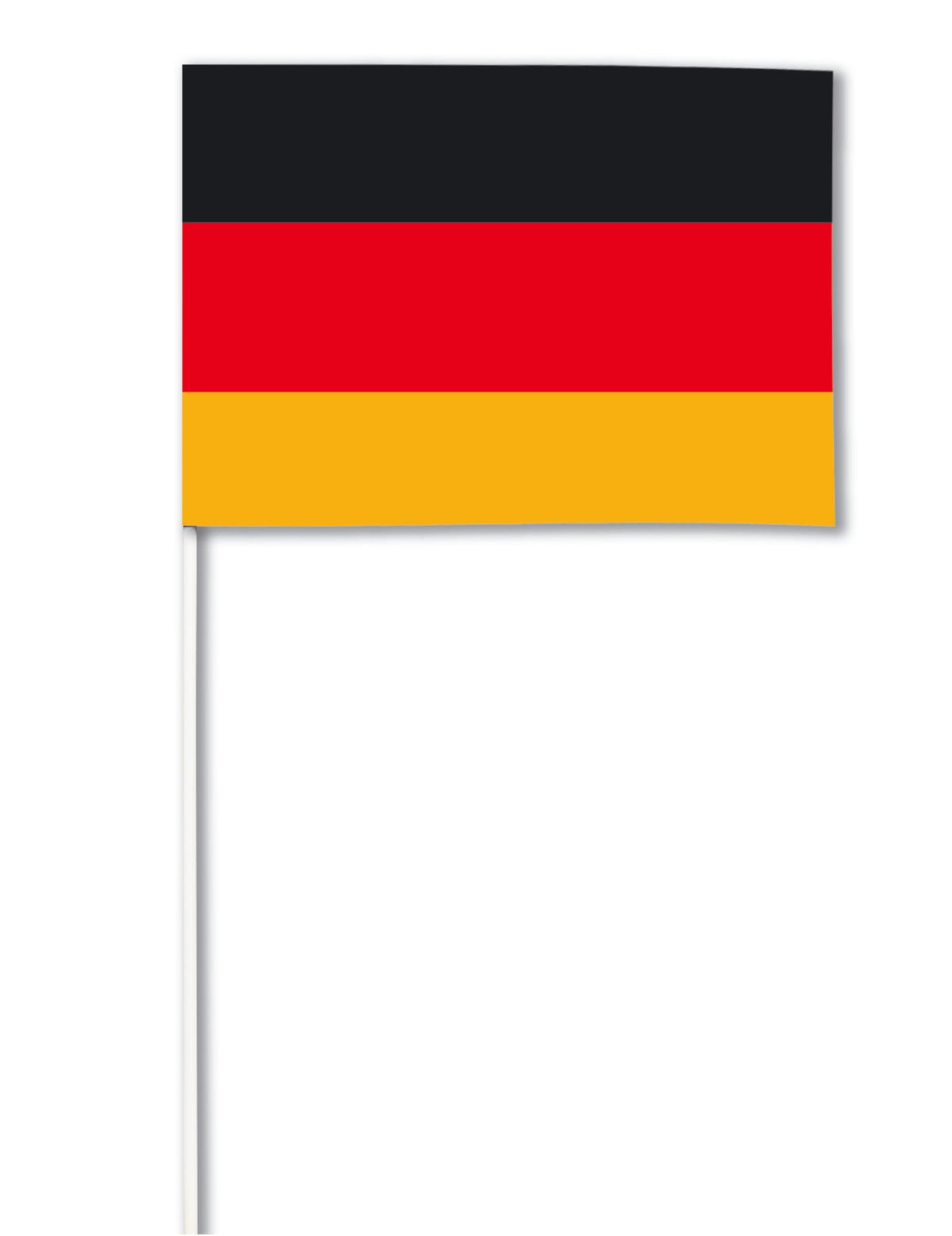Bandeira de papel alemanha preto, vermelho e amarelo em haste branca