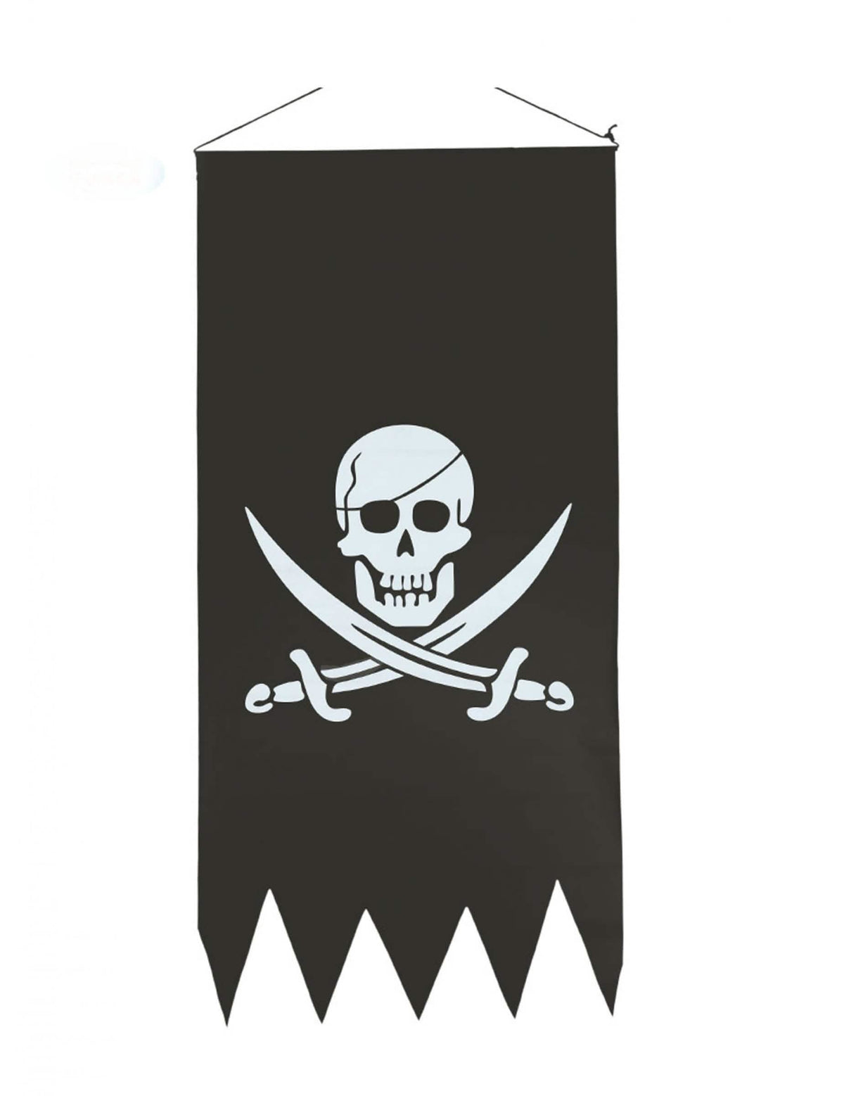Bandeira pirata com caveira para festa em black and white com sabres cruzados