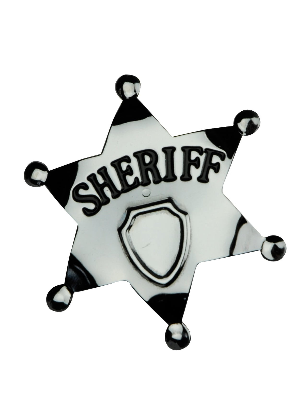 Étoile de sheriff pour adulte et enfant argentée