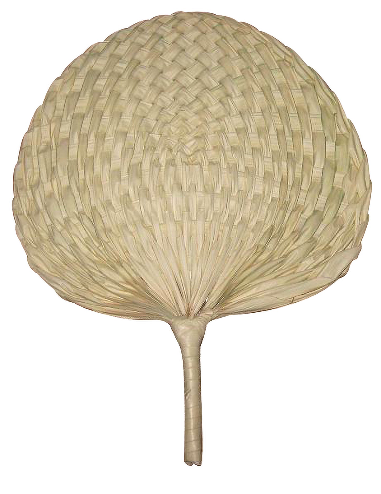 Eventail naturel pour adulte en paille tressée beige