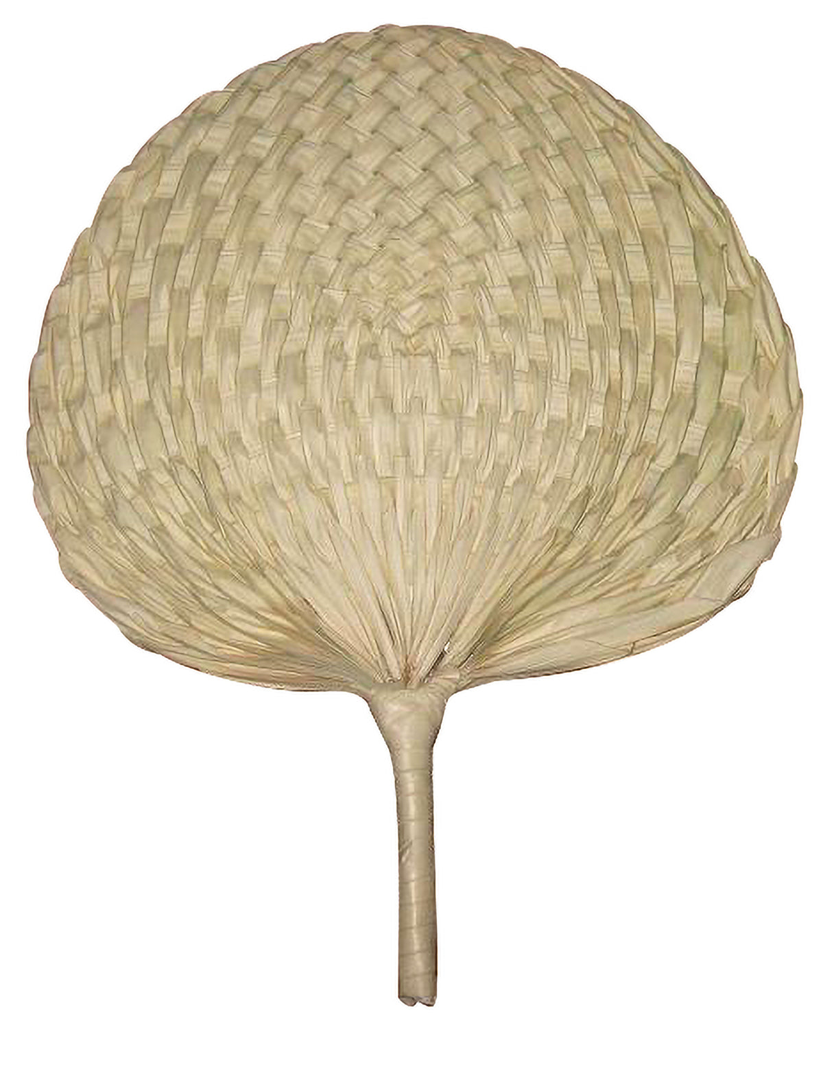 Eventail naturel pour adulte en paille tressée beige