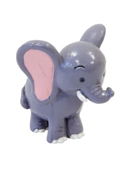 Figurine en résine éléphant décoratif safari pour décoration gris avec oreilles roses