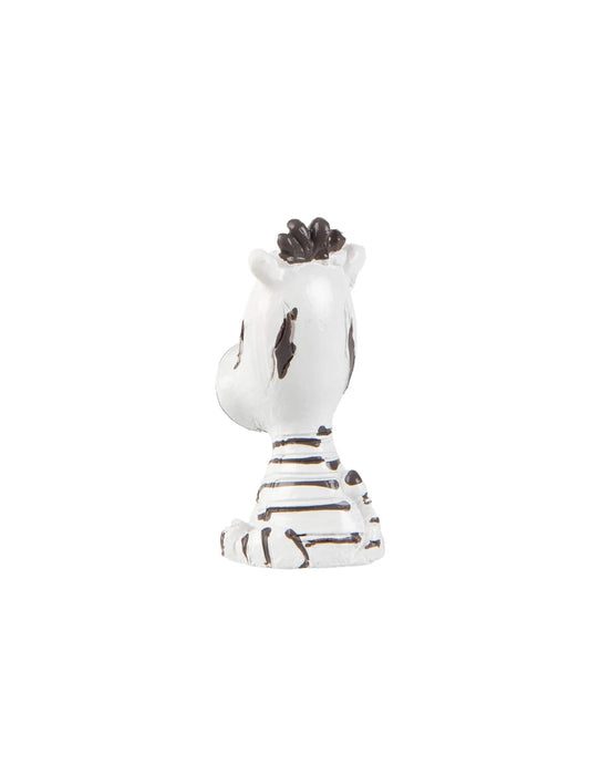 Vue de dos de la figurine en résine zèbre décoratif safari