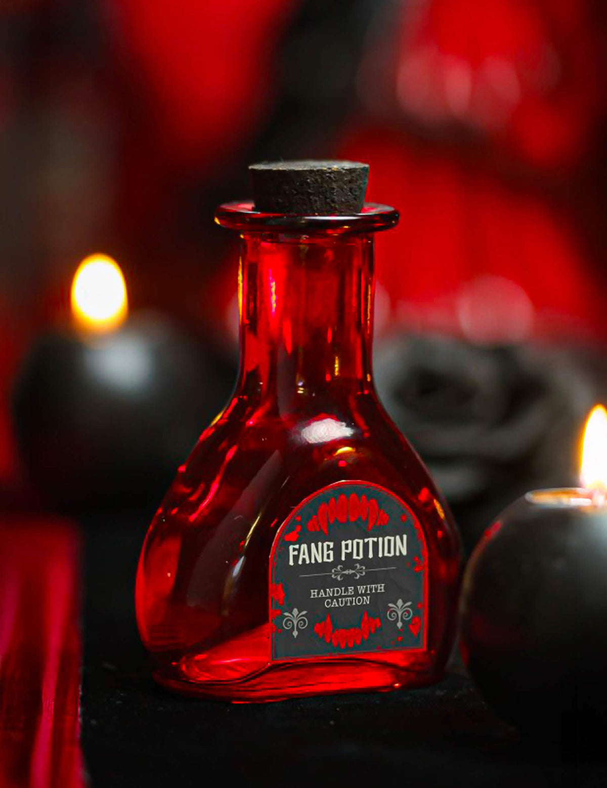 Frasco de vidro vermelho poção de vampiro 10,8 cm