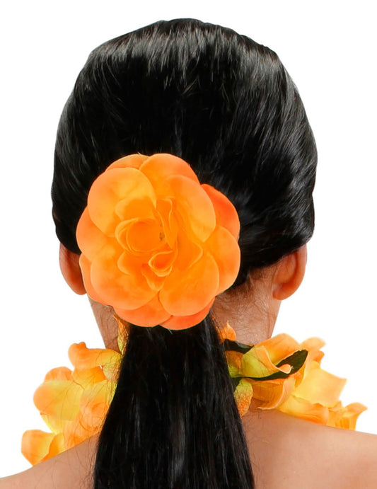 Flor amarela com elástico para o cabelo