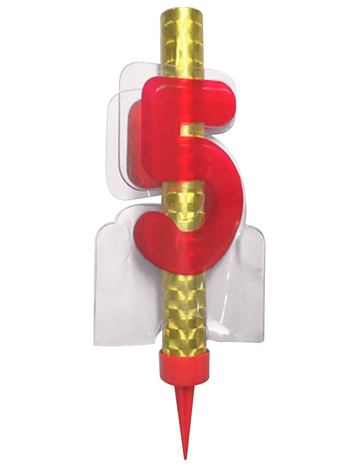 Fonte luminosa número 5 para bolo vermelho