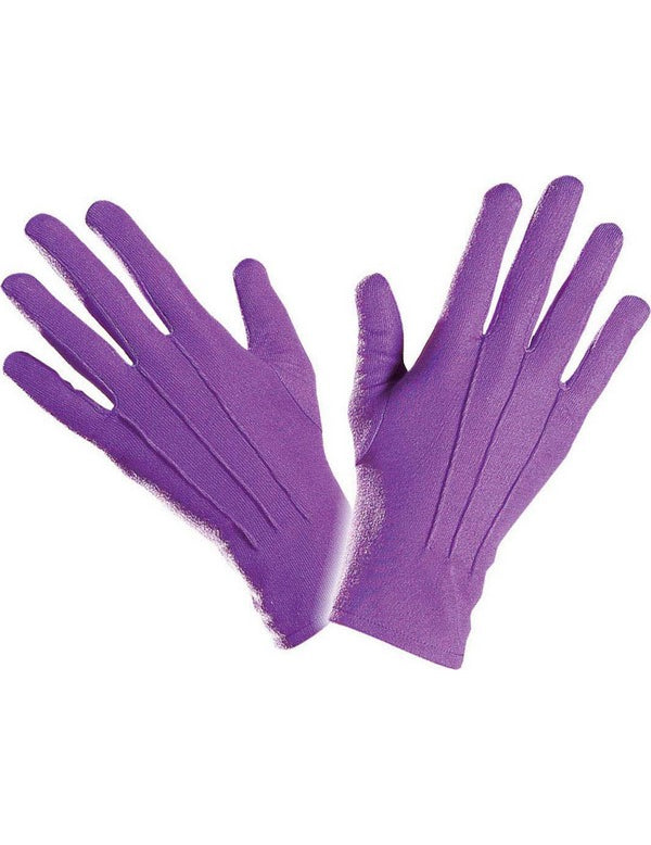 Vue de face des gants courts pour adulte violets