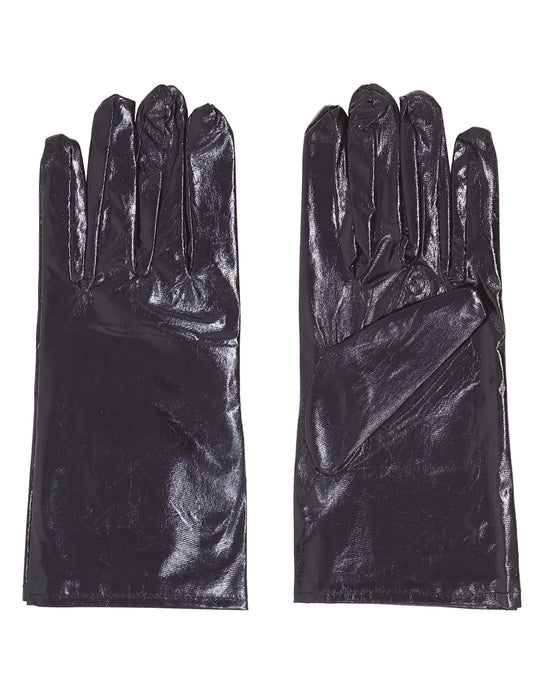 Vue de face et de dos des gants effet cuir pour femme