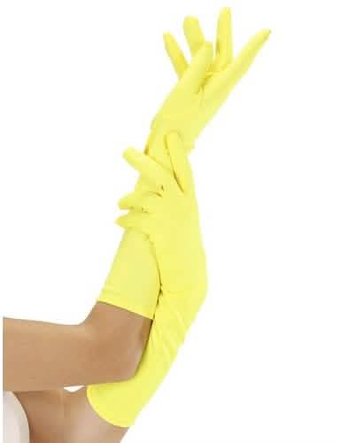 luvas longas fluo para adulto amarelo fluo