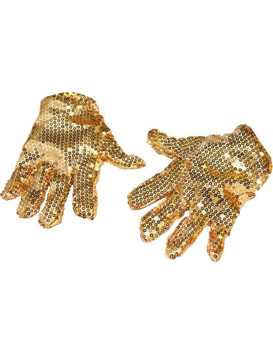 Gants paillettés pour adulte dorés