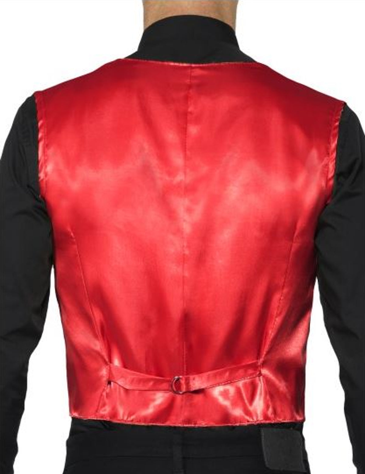 Vue de dos du gilet à sequins pour adulte rouge