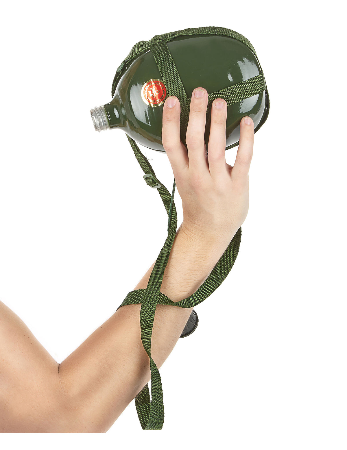 Detalhe da pega da cantil militar