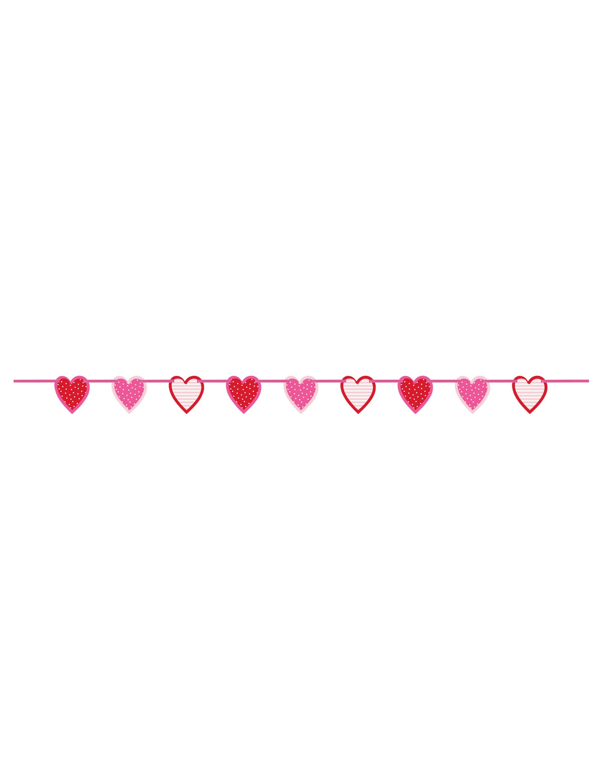 Vue d'ensemble de la guirlande coeurs à motifs