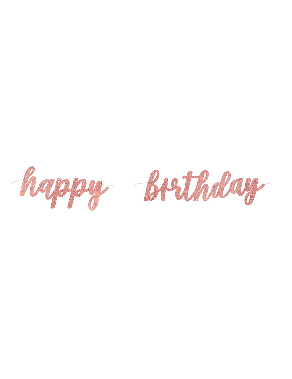 Vue de face de la guirlande en carton happy birthday pour anniversaire