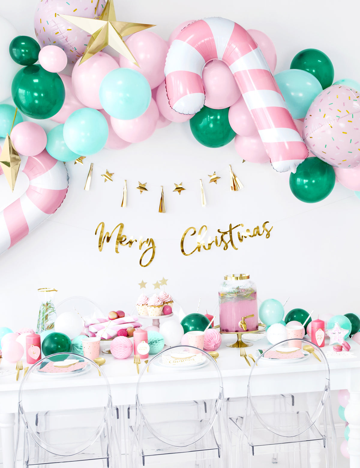 Ambiance festive de Noël de la guirlande en papier tassel étoiles dorées
