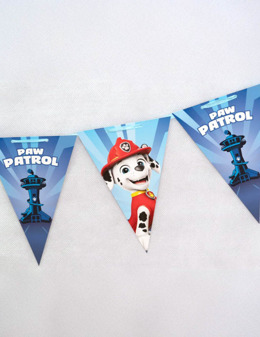 Grinalda de bandeirolas em papel azul Patrulha Pata™ 1m90