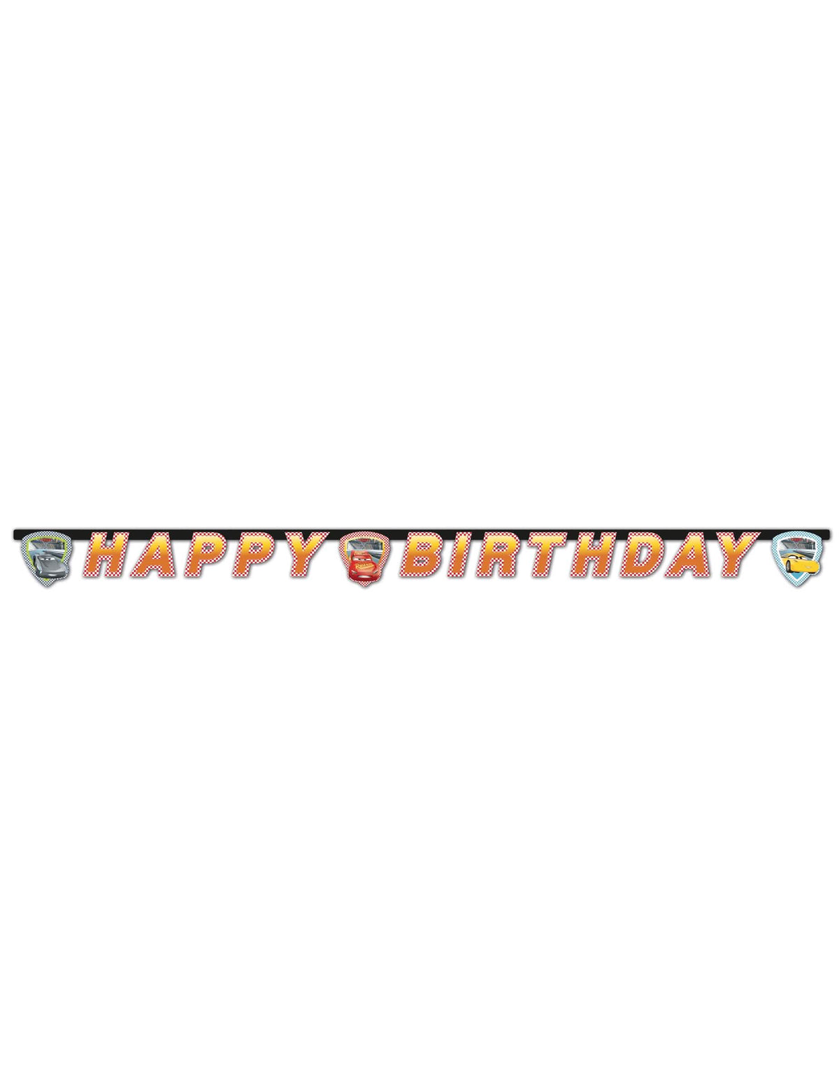 Vista geral da grinalda Happy Birthday Carros 3™