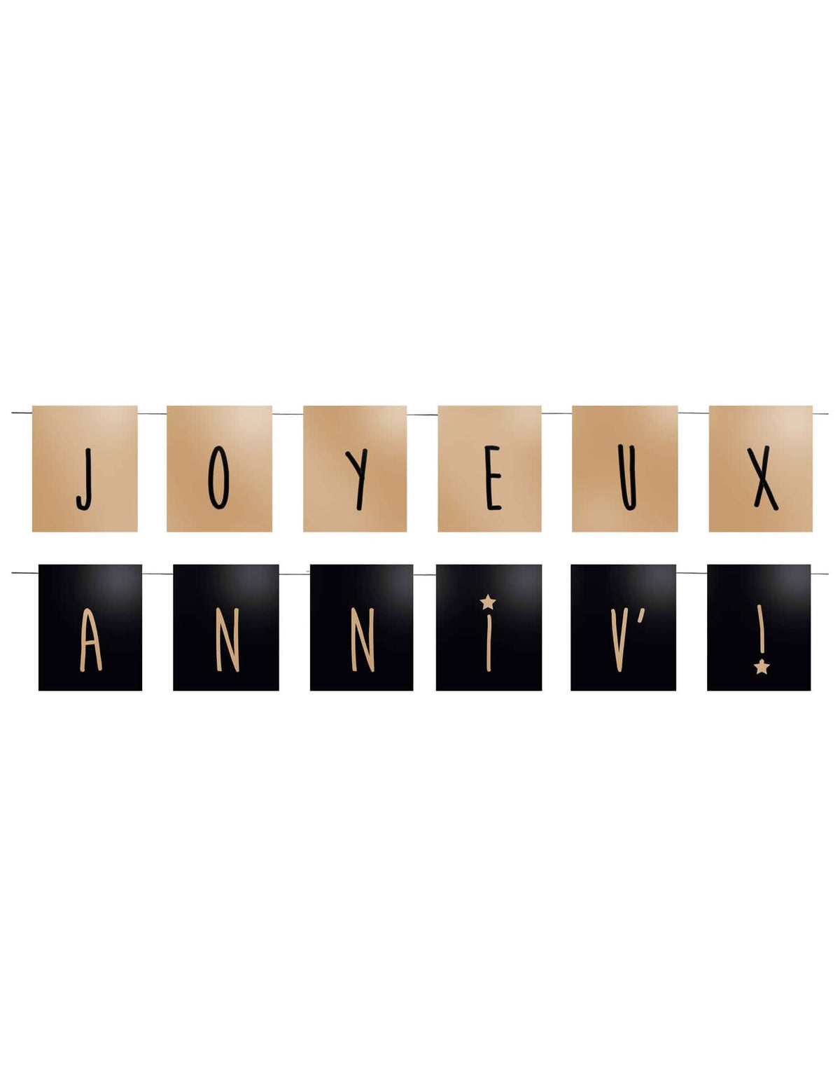 Guirlande Feliz Aniversário para aniversário preto e dourado