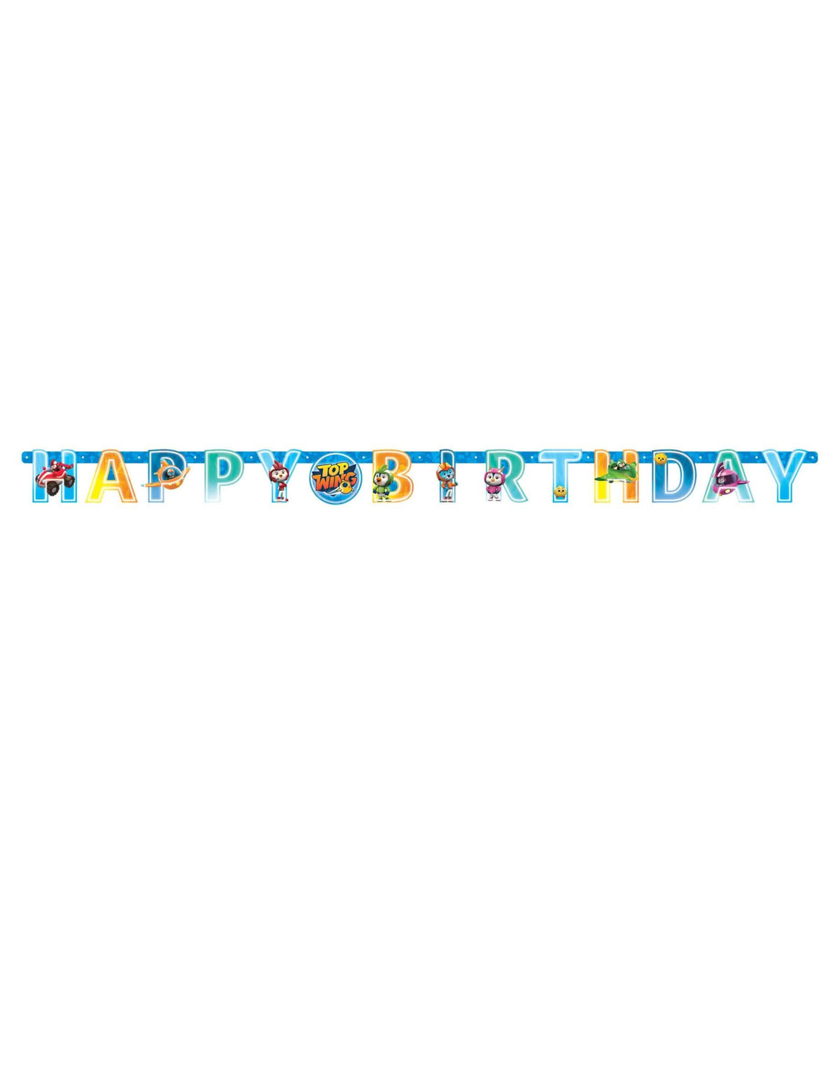 Vista geral da grinalda de letras em papel Happy Birthday Top Wing