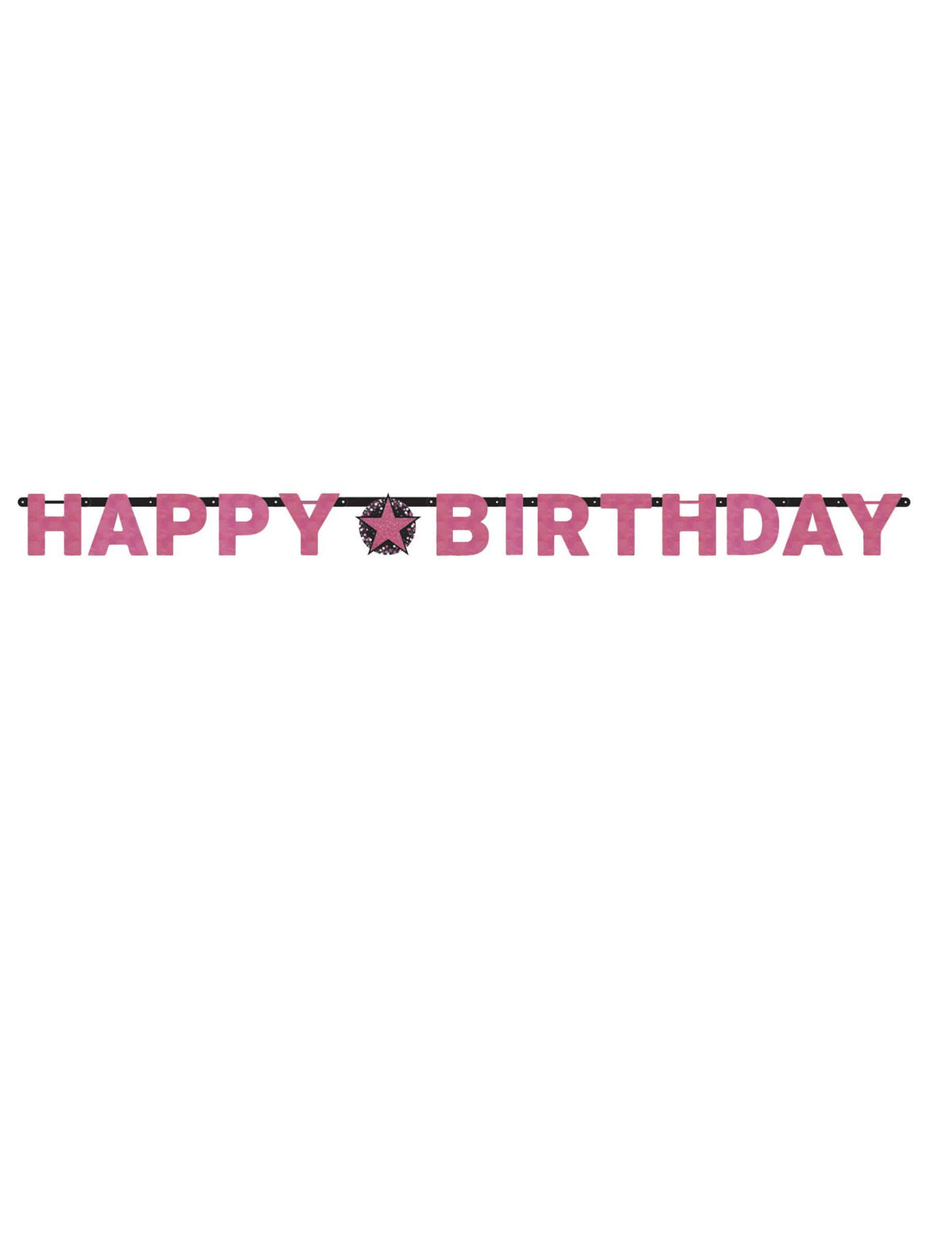 Guirlanda happy birthday celebração cintilante cor de rosa em cartão