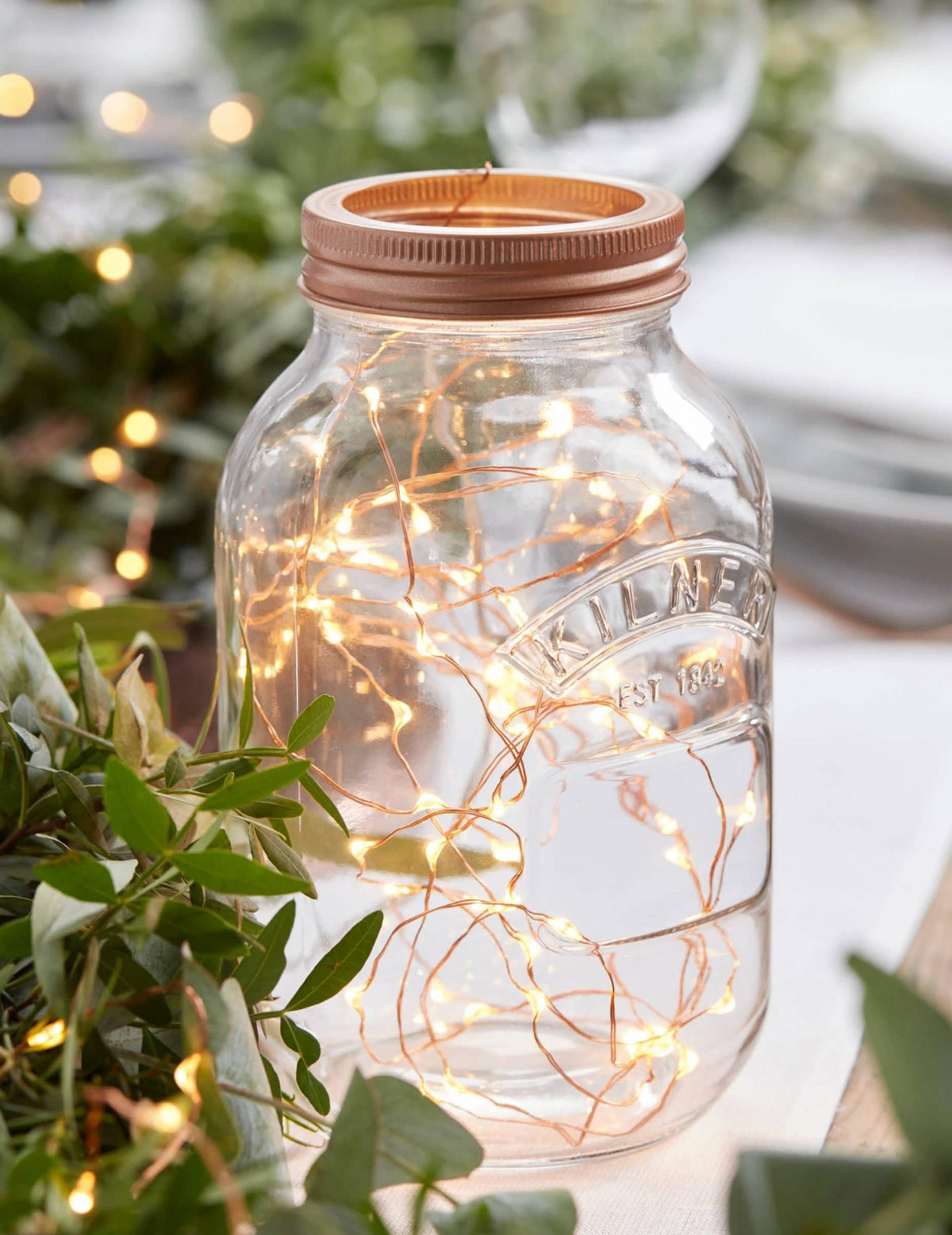 Ambientado num frasco de vidro da guirlanda luminosa ouro rosa para festa com 60 LED