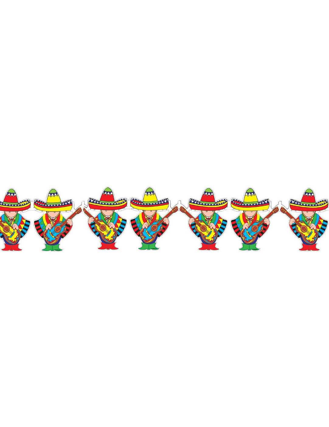 Guirlanda mariachi México para decoração de festa multicores