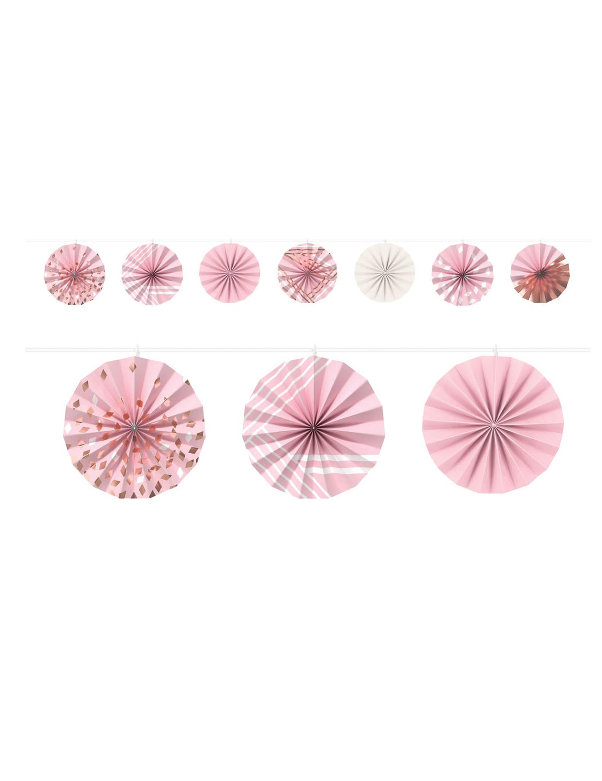 Guirlanda de mini rosáceas em papel ouro rosa para decoração de festa cor de rosa e ouro rosa brilhante