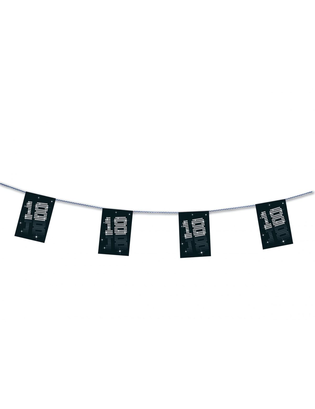 Guirlande papier VIP 18 ans pour anniversaire noir et blanc