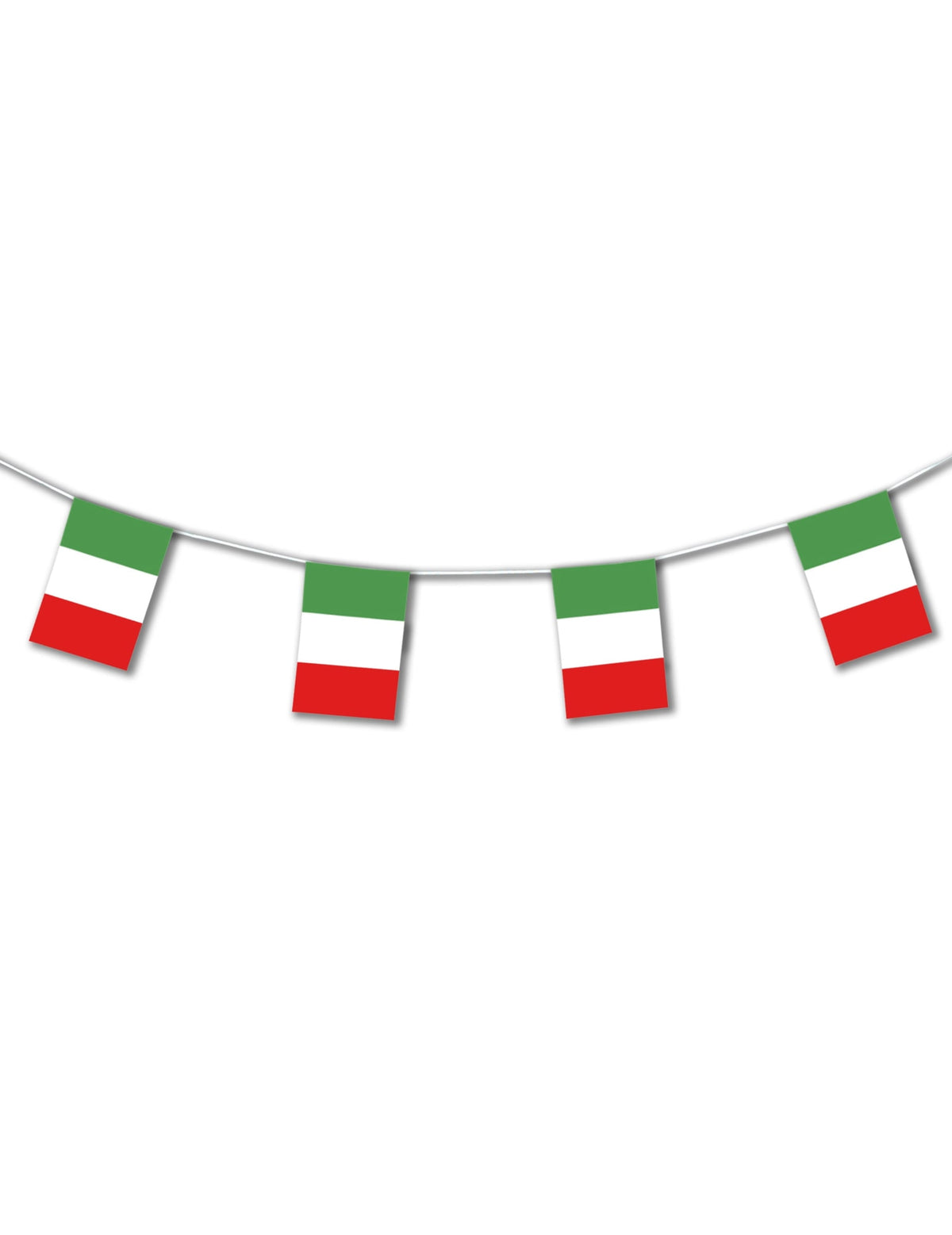 Guirlande plastique Italie pour décoration de fête verte blanche et rouge