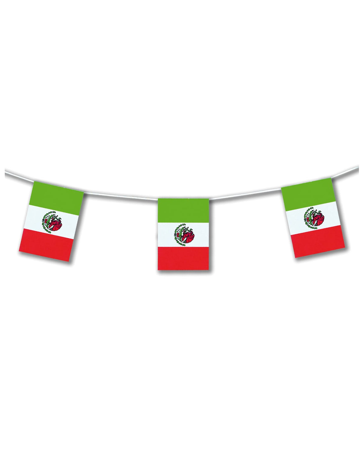 Guirlande plastique Mexique pour fête vert blanc rouge