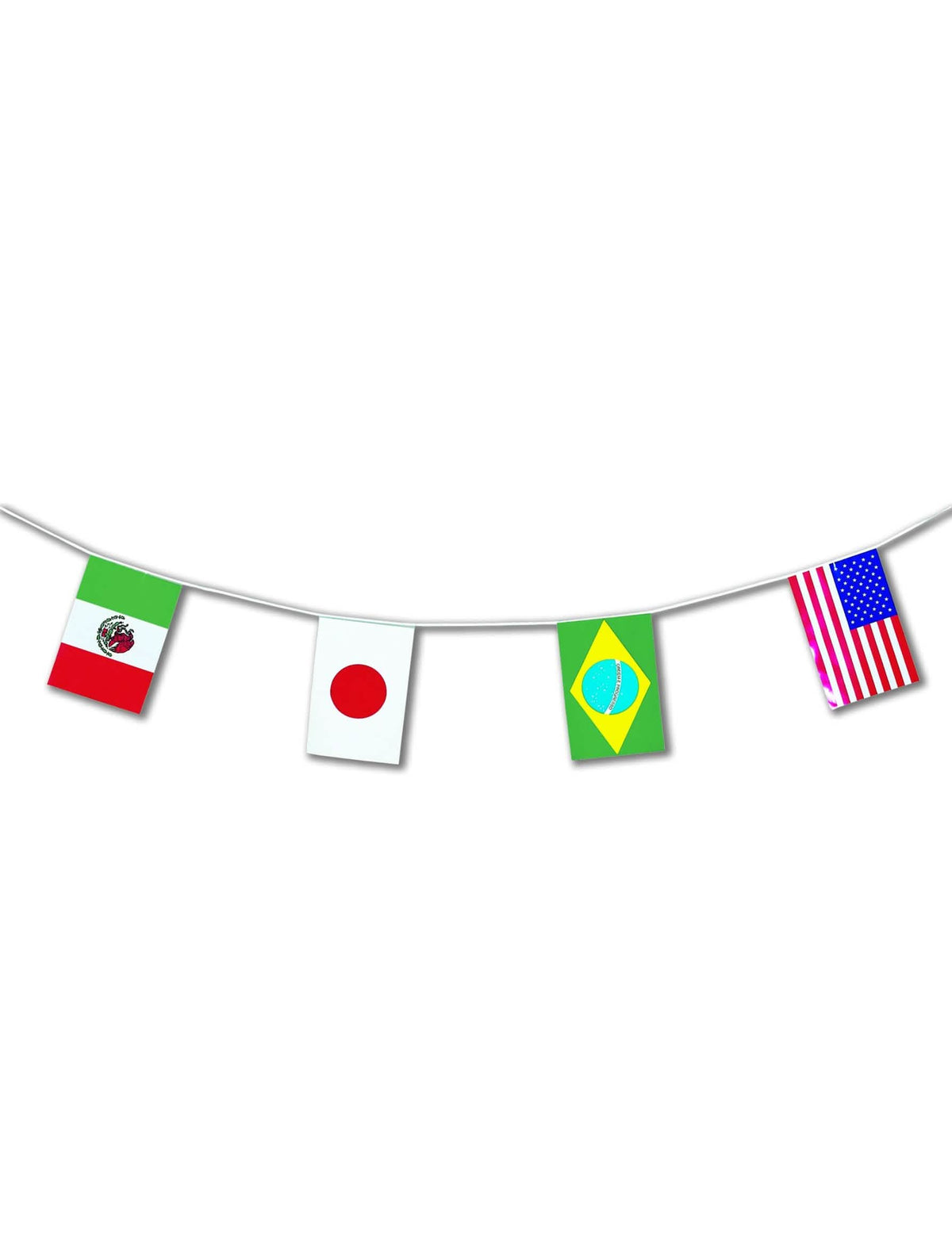 Guirlanda de plástico seleções de futebol do Mundo para decoração de festa multicores com bandeiras