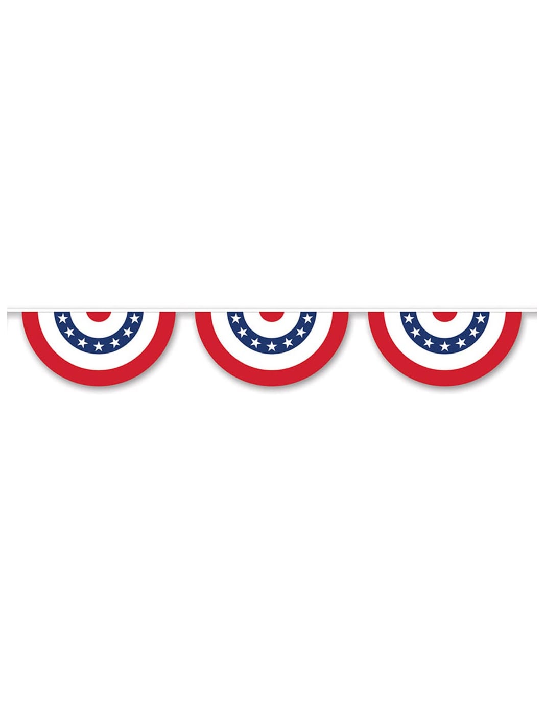 Guirlande en plastique demi cercle USA pour fête bleu blanc rouge avec étoiles