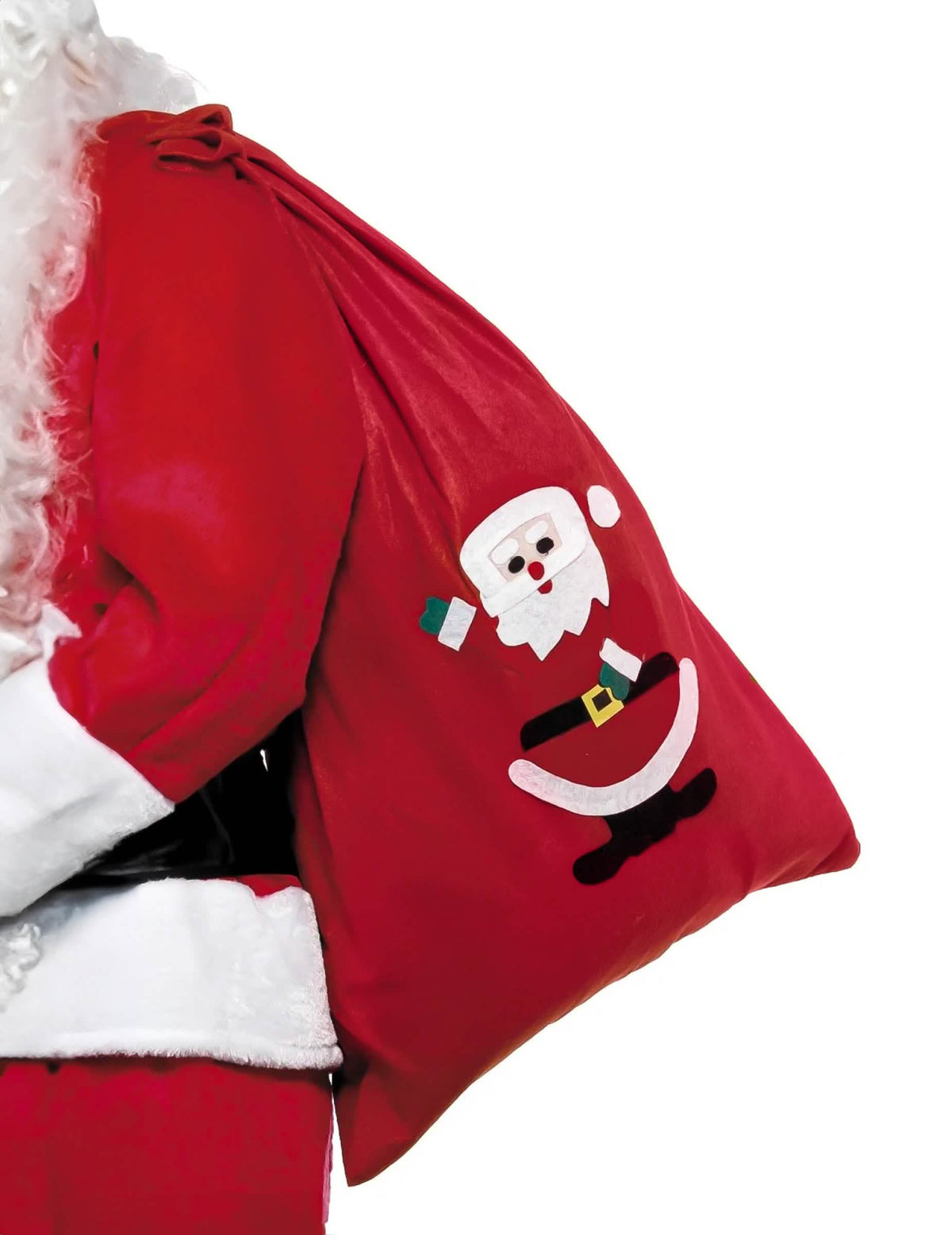 Hotte Père Noël pour adulte rouge avec motif illustré