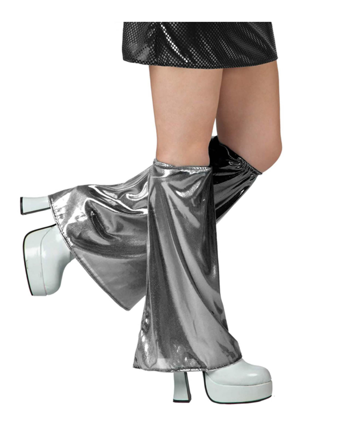 Leggings disco para mulher cinzentas metalizadas
