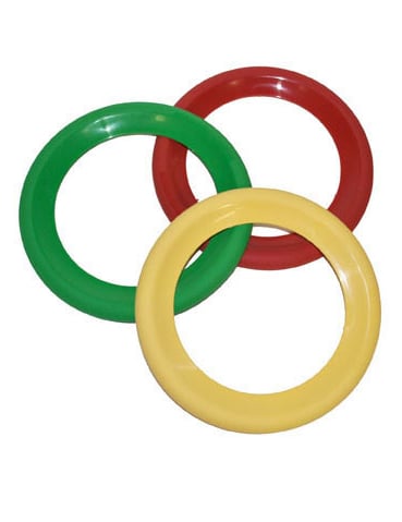 Jeu de 3 anneaux de clown pour enfant rouge vert et jaune
