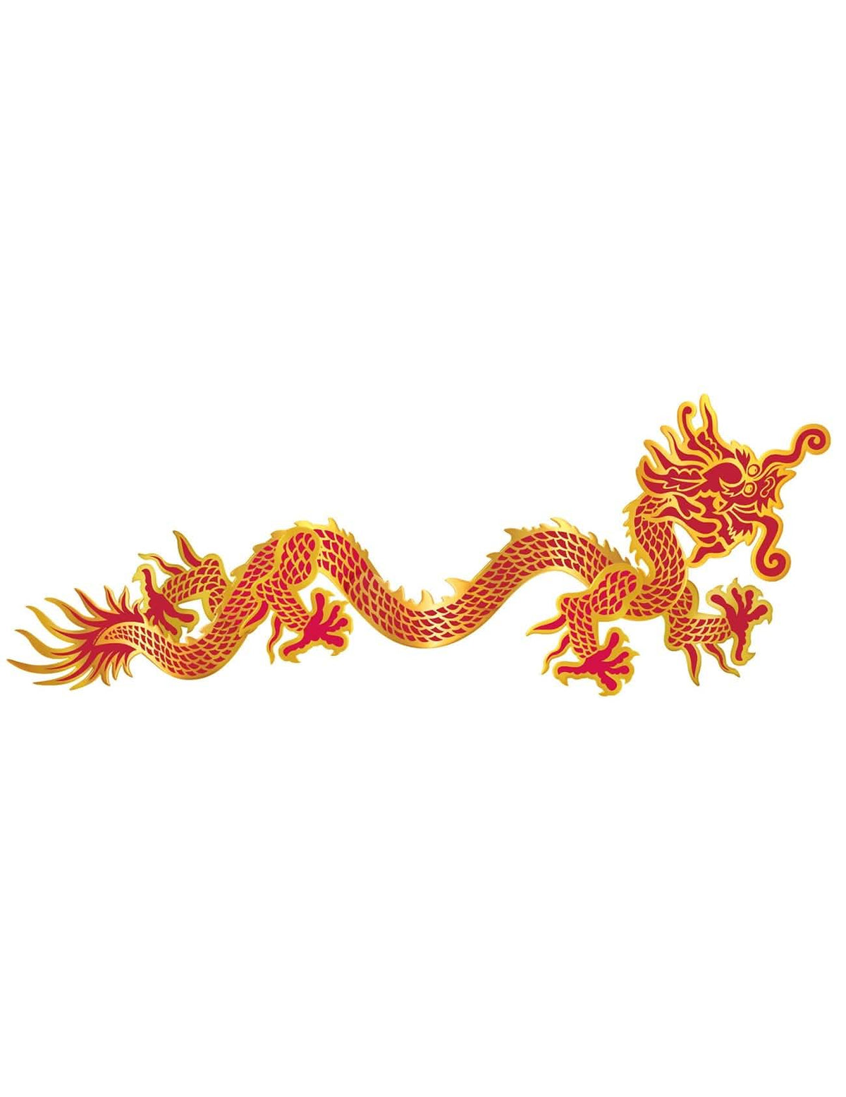 Decoração de parede de dragão para o Ano Novo Chinês vermelho e dourado