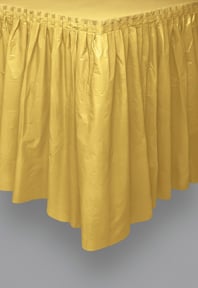 Jupe de table en plastique pour fête or adhésive