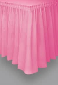saia de mesa cor de rosa em plástico
