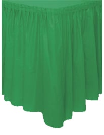 Jupe de table de fête pour décoration vert émeraude en plastique