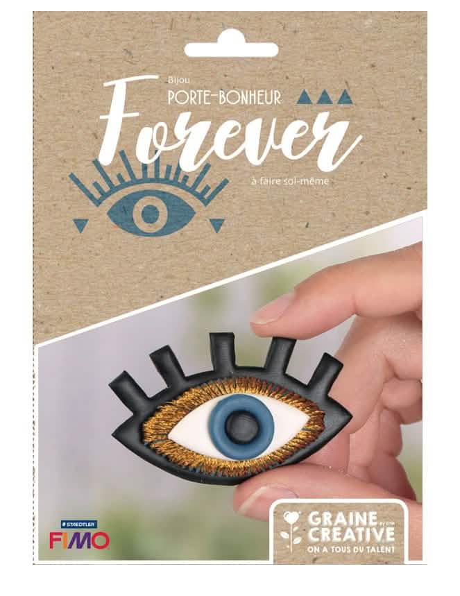 Kit de jóias broches em forma de olho da sorte para adulto e criança preto azul e dourado